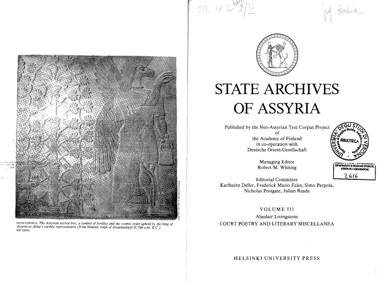 State Archives of Assyria - Court Poetry and Literary Miscellanea cover