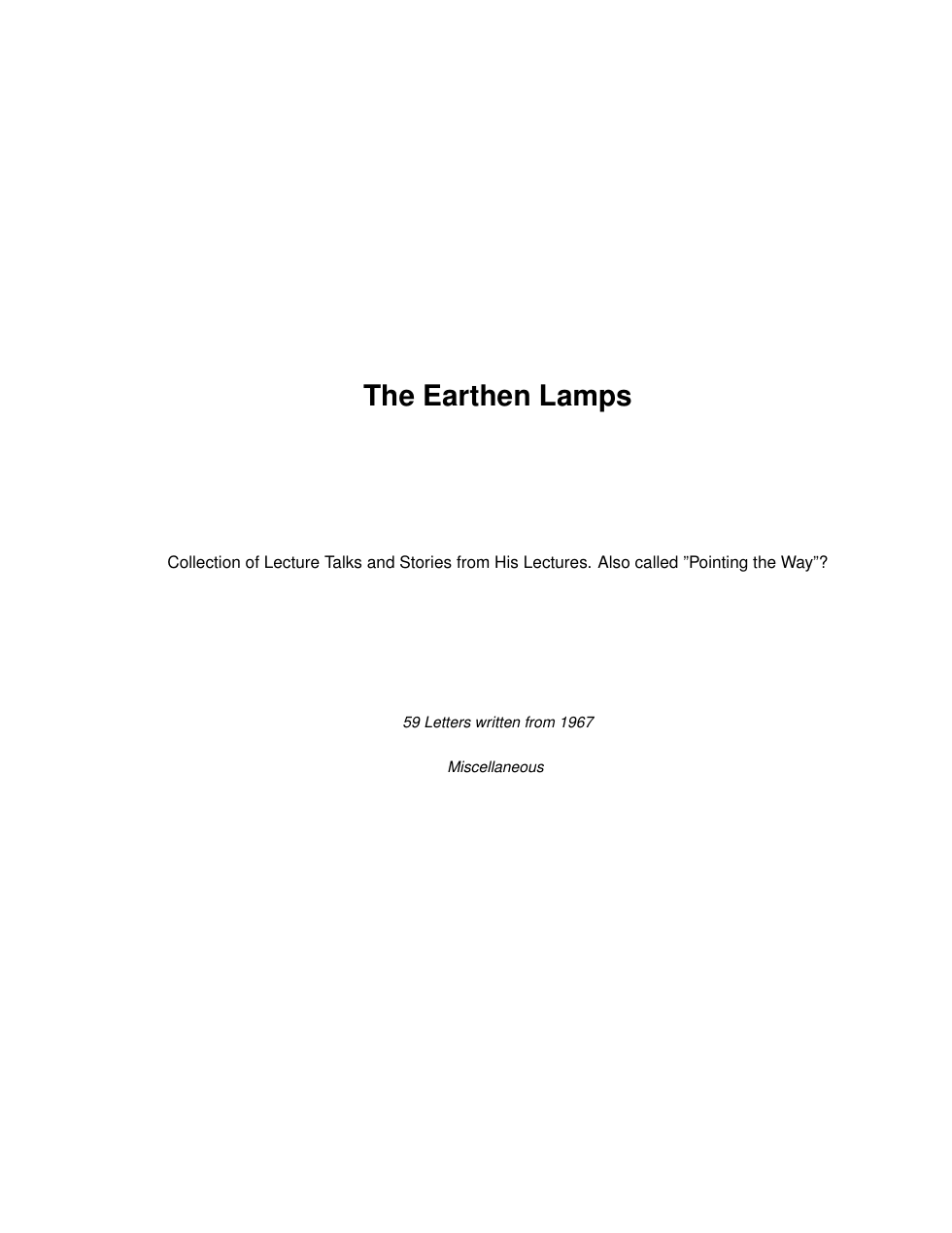 The Earthen Lamps cover