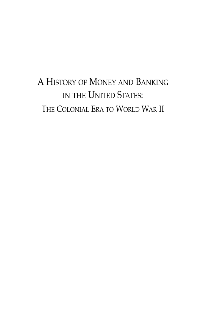 Murray Rothbard - History Of Money And Banking In The United States cover