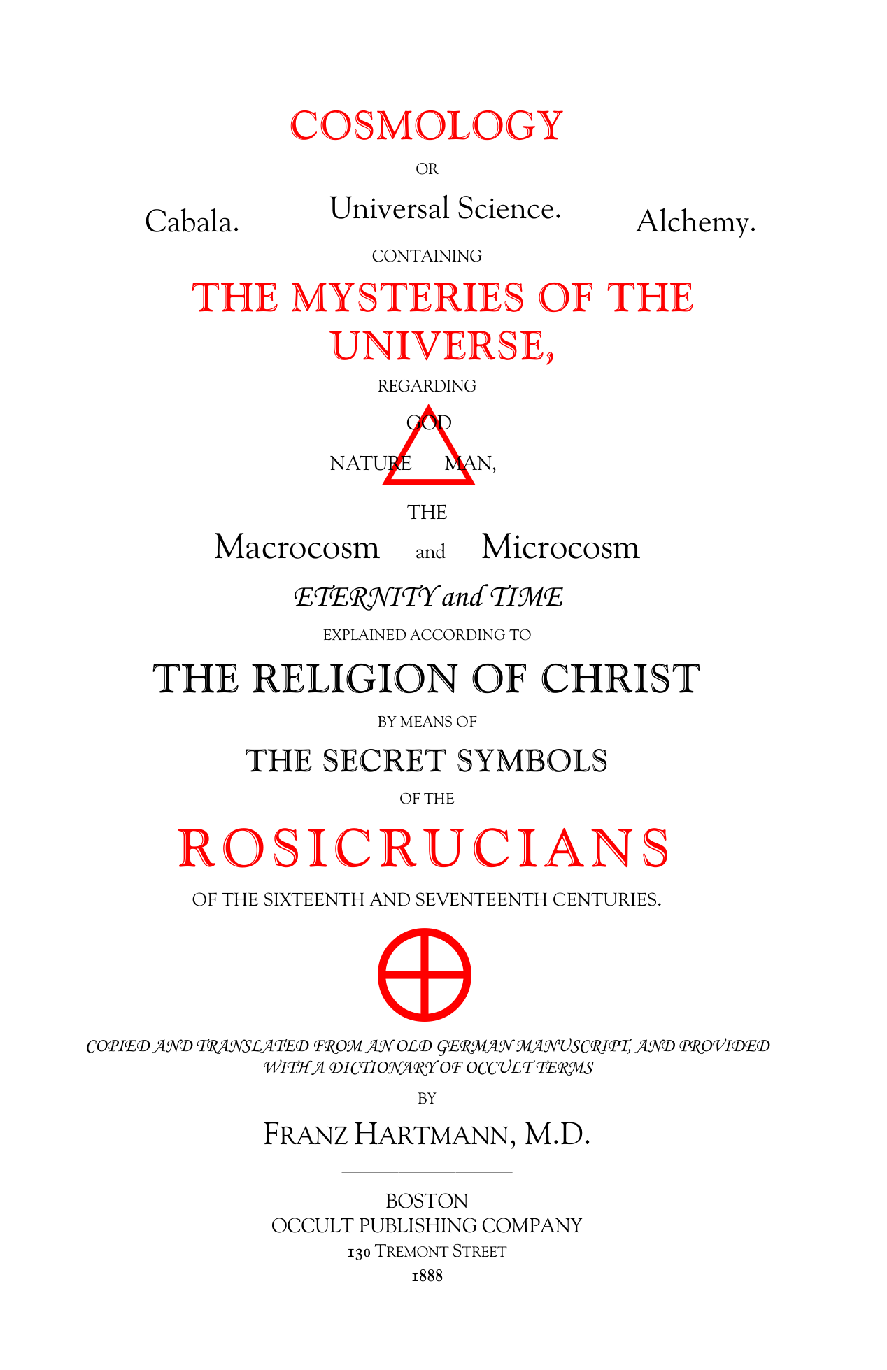 Rosicrucian Cosmology cover