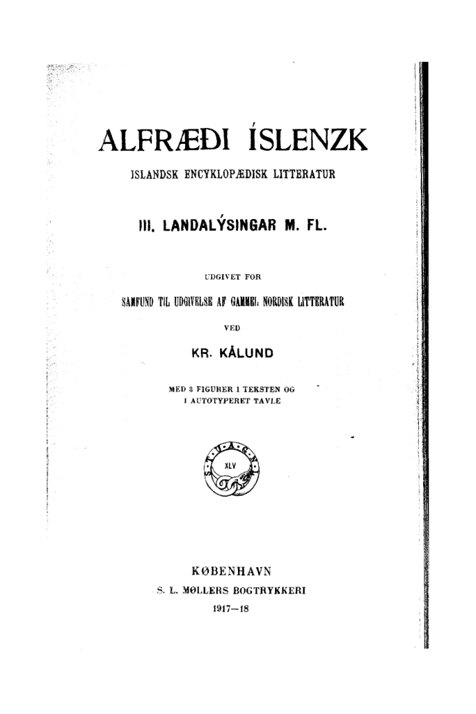 Alfræði íslenzk III Landalýsingar et al. cover