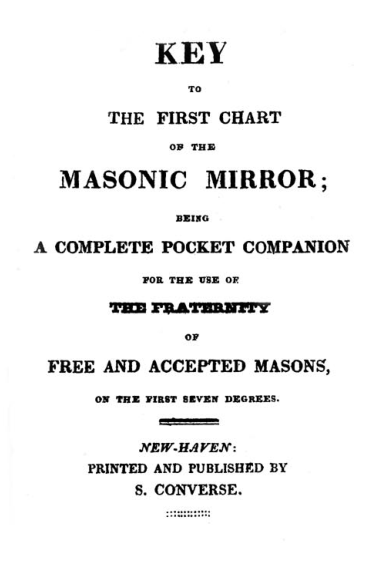 Key to the First Chart of the Masonic Mirror - H. Parmele cover