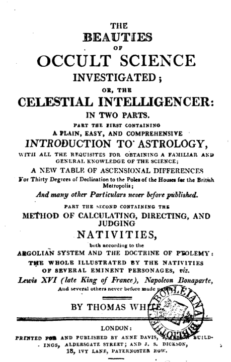 The Beauties of Occult Science Investigated - T White cover