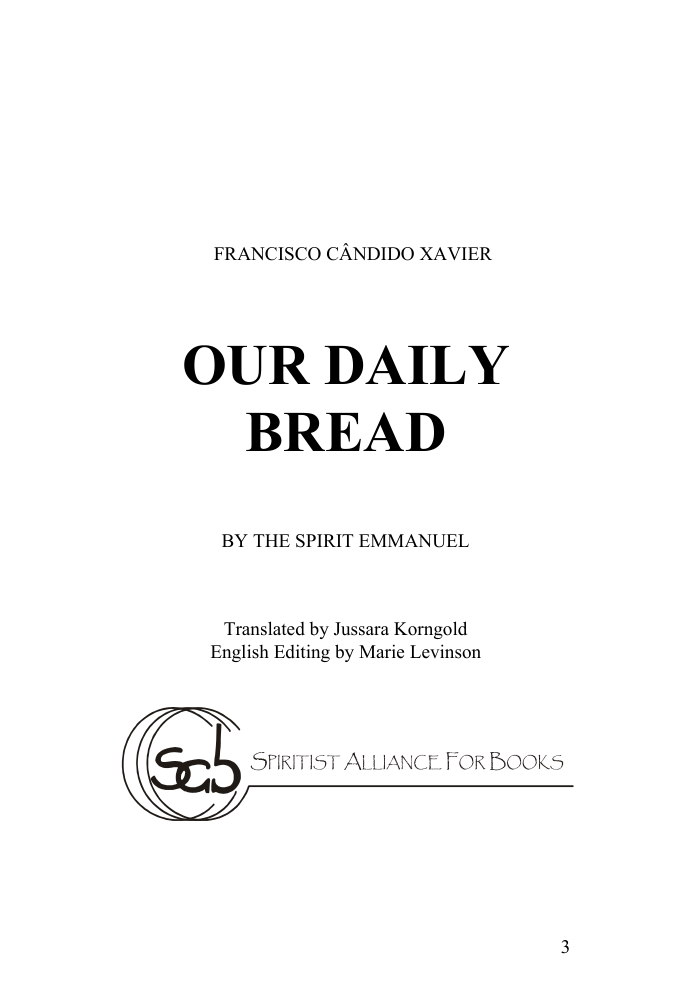 Francisco Cândido Xavier - Our Daily Bread cover