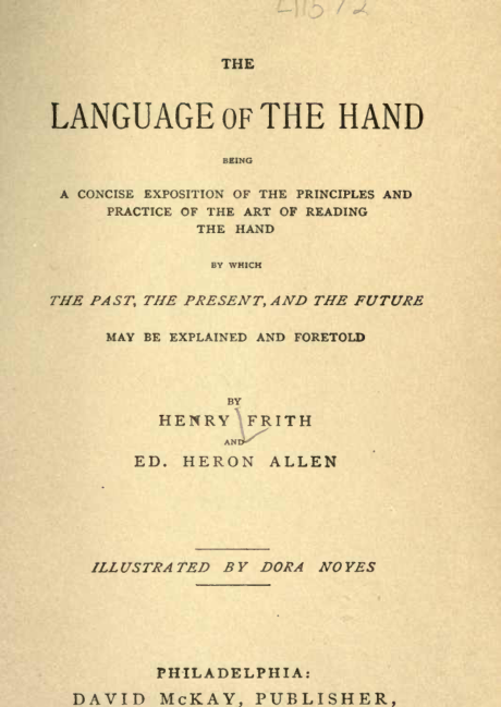 The Language Of The Hand - H Frith cover