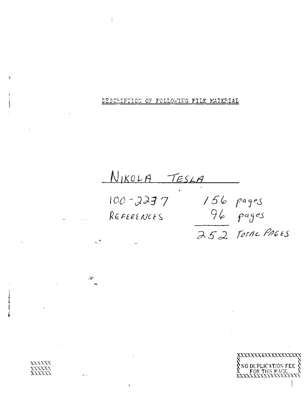 Nikola Tesla - FBI Files cover