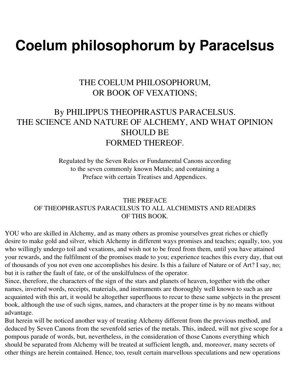 Coelum Philosophorum cover