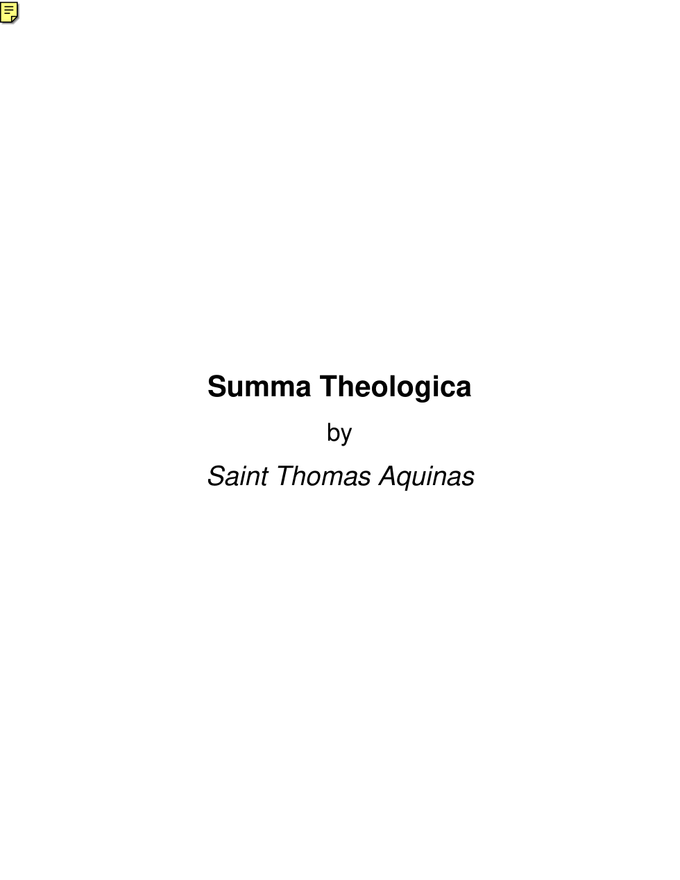Aquinas - Summa Theologica cover