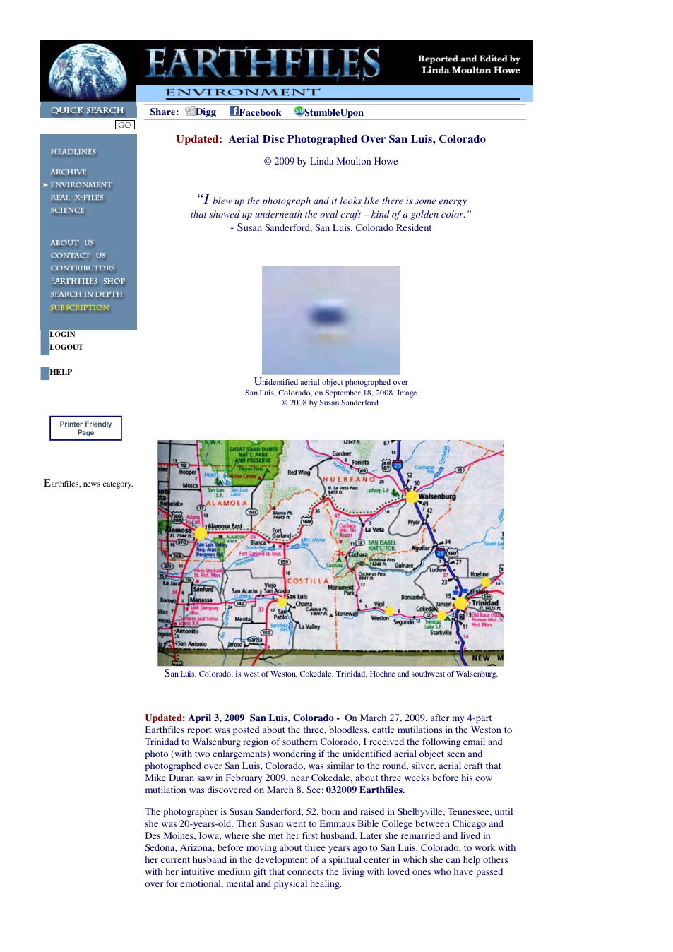 04 03 2009 Updated Aerial Disc Photographed Over San Luis, Colorado cover