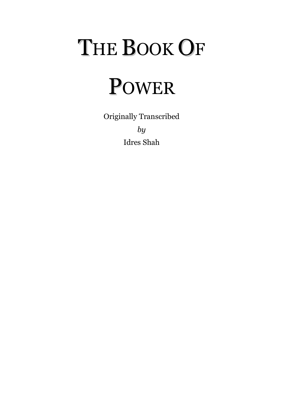 The Book Of Power - I Shah (Tr) cover