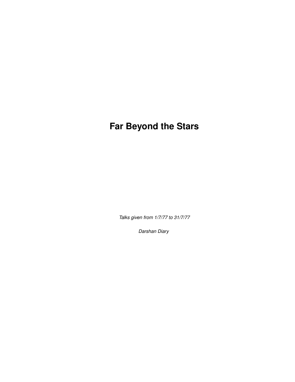 Far Beyond the Stars cover