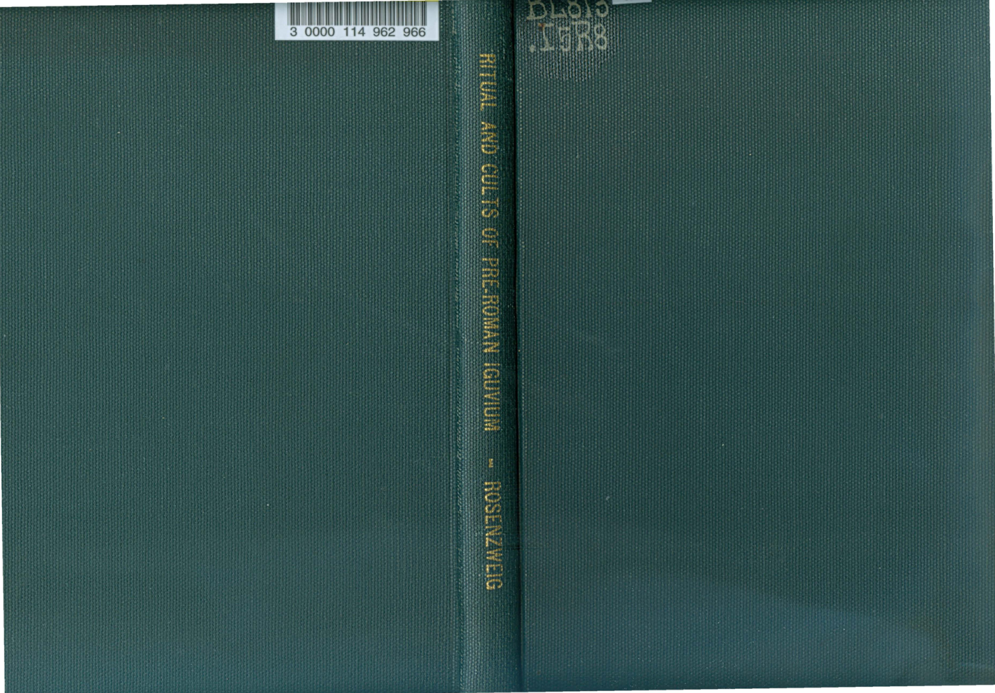 Rosenzweig - Ritual and Cults of Pre-Roman Iguvium cover