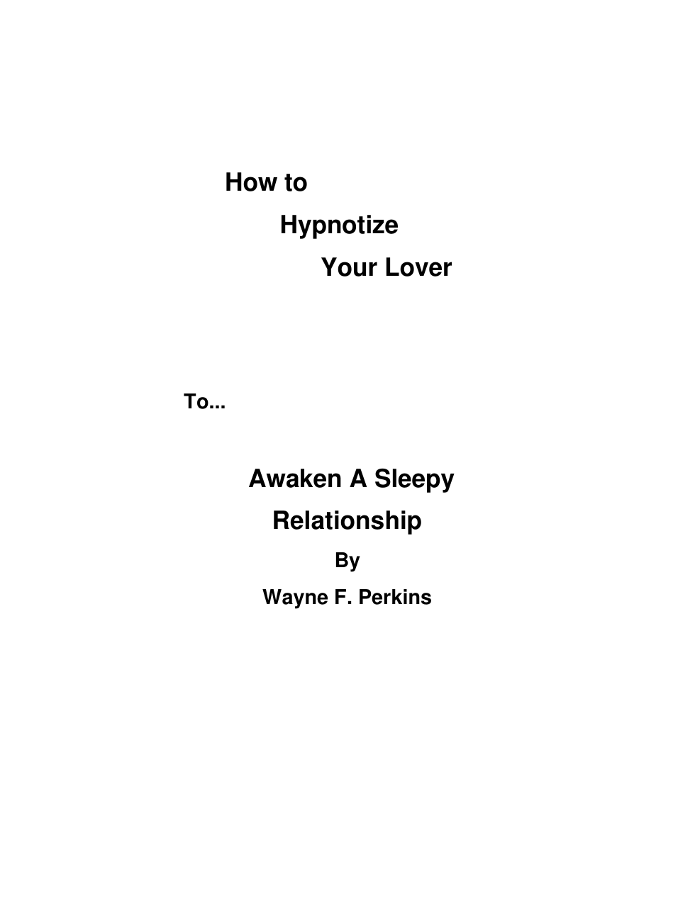 How To Hypnotize Your Lover cover