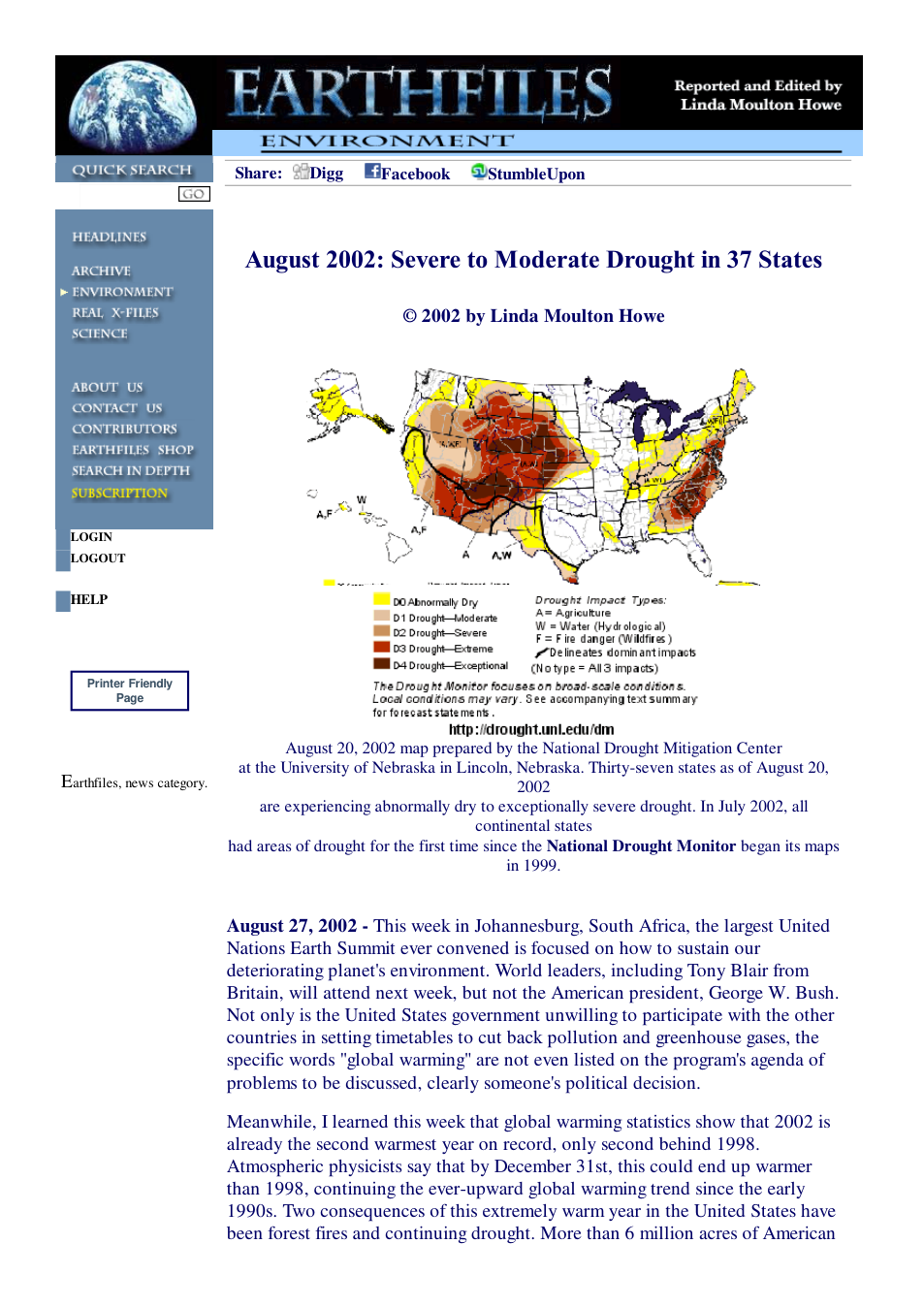 08 27 2002 August 2002 Severe to Moderate Drought in 37 States cover