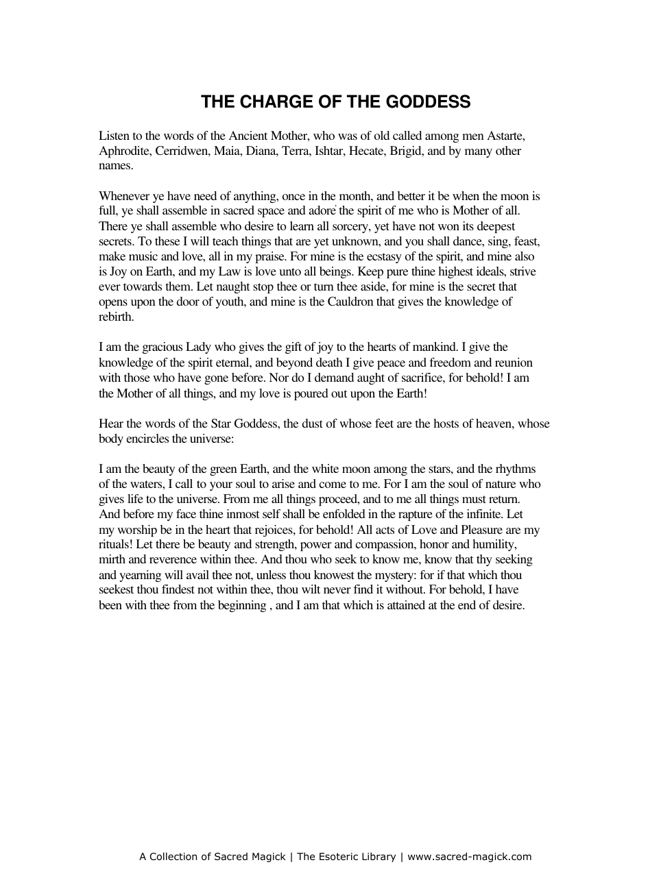 The Charge of the Goddess cover