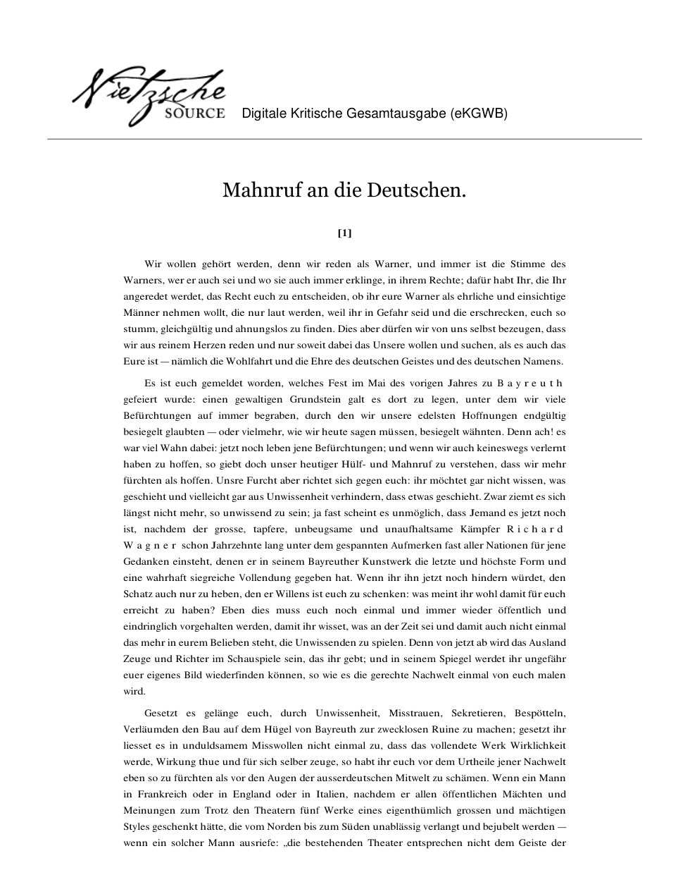 Mahnruf an die Deutschen cover