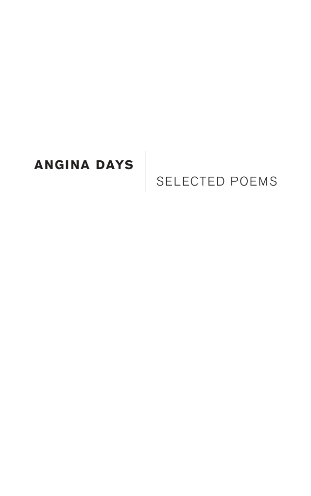 Gunter Eich - Angina Days Selected Poems cover
