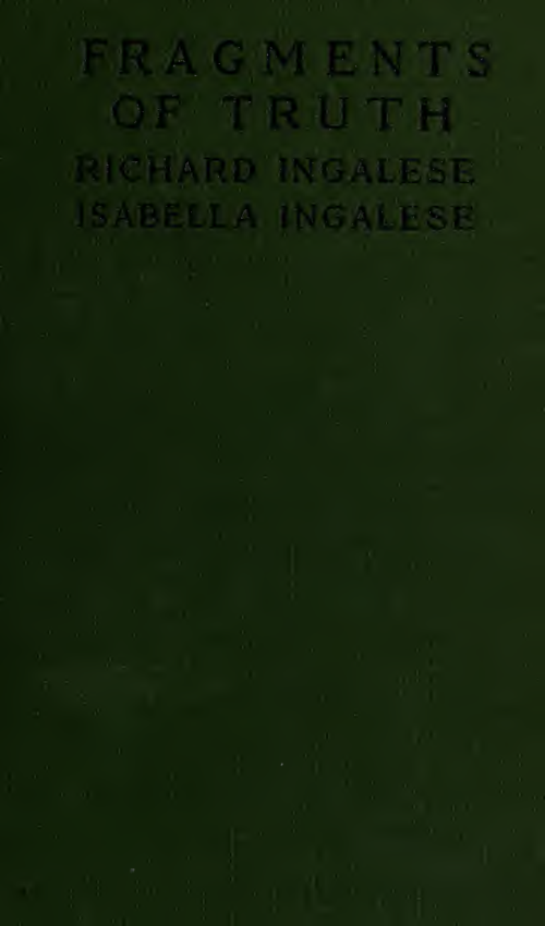 Fragments of Truth - R & I Ingalese (1921) cover
