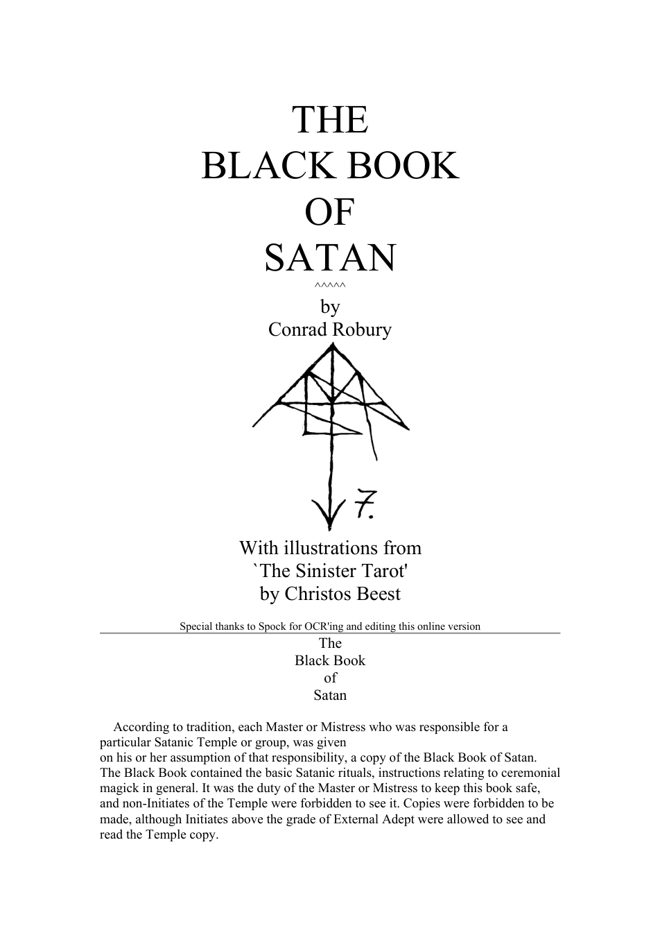 The Black Book of Satan 1 cover