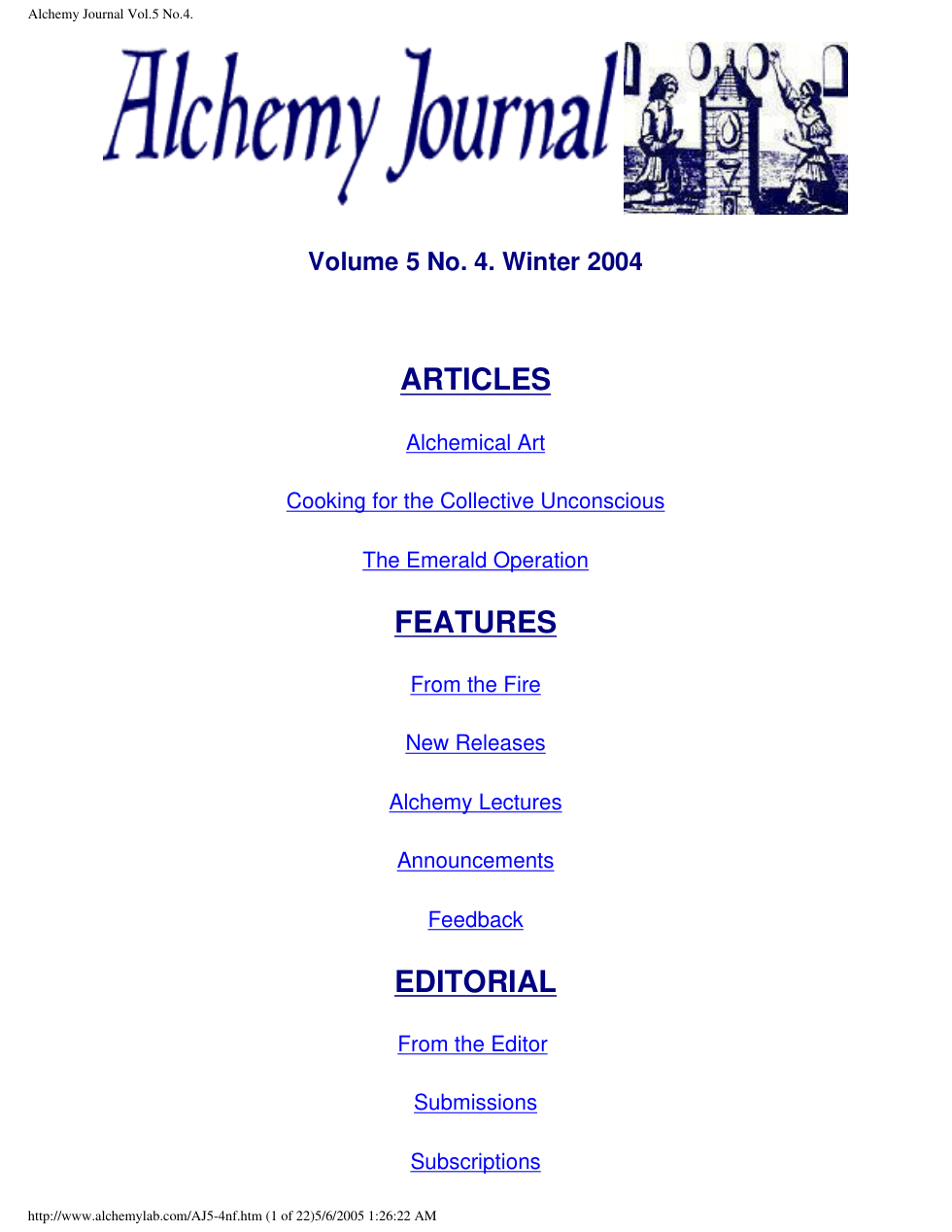Alchemy Journal Vol.5 No.4 cover