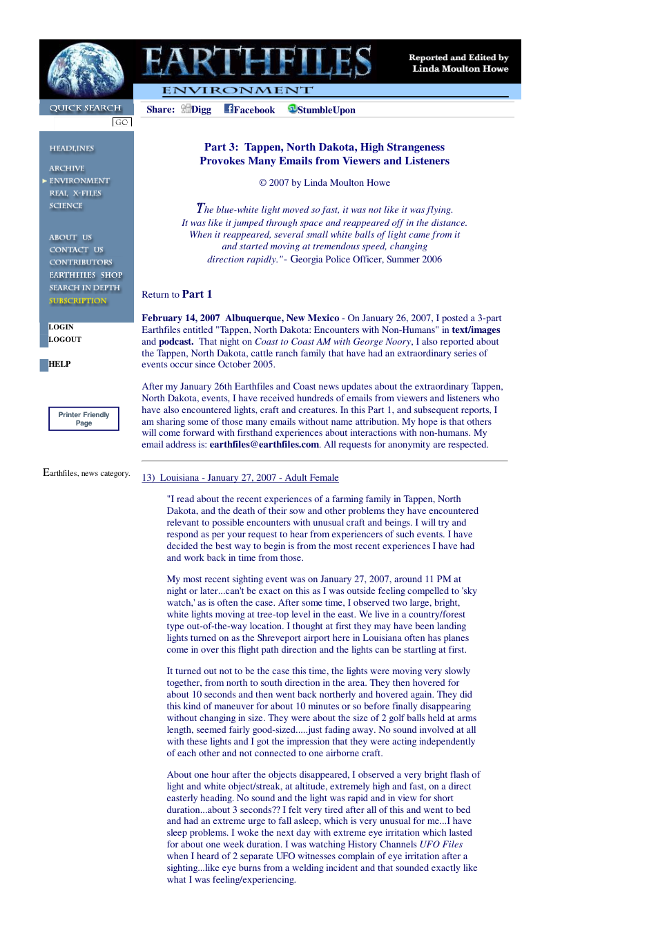02 14 2007 Part 3 Tappen, North Dakota, High Strangeness Provokes Many Emails from Viewers and Listeners cover