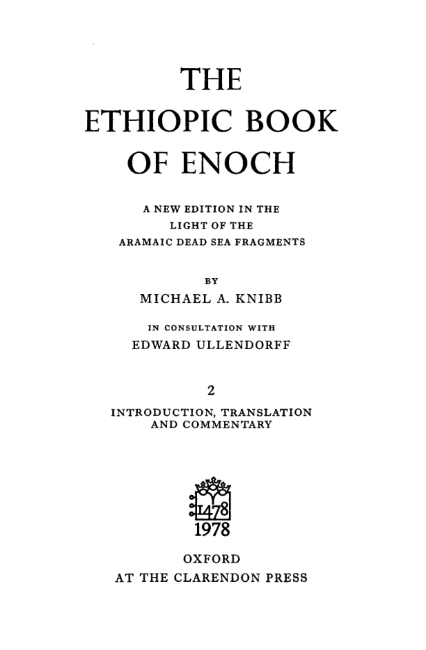 Knibb, Ullendorff - The Ethiopic Book of Enoch A New Edition-vol.2 cover