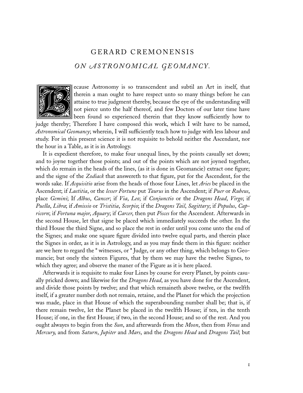CREMONENSIS OnAstronomicalGeomancy cover