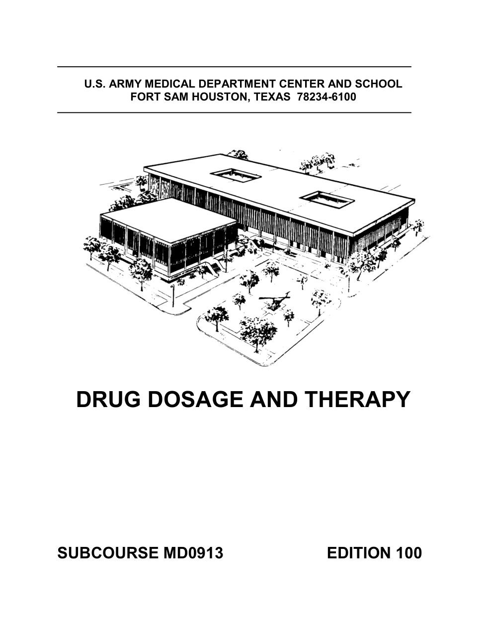 ARMY Medical - Drug Dosage and Therapy Ed.100 237p. cover