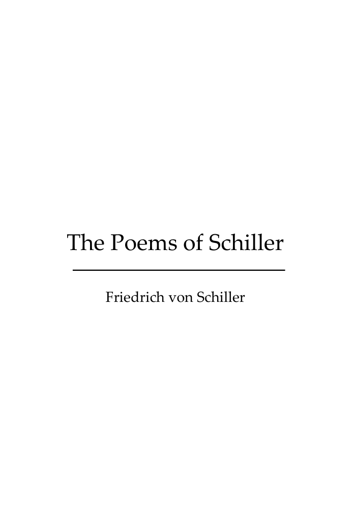 Friedrich von Schiller The Poems of Schiller Illustrated cover
