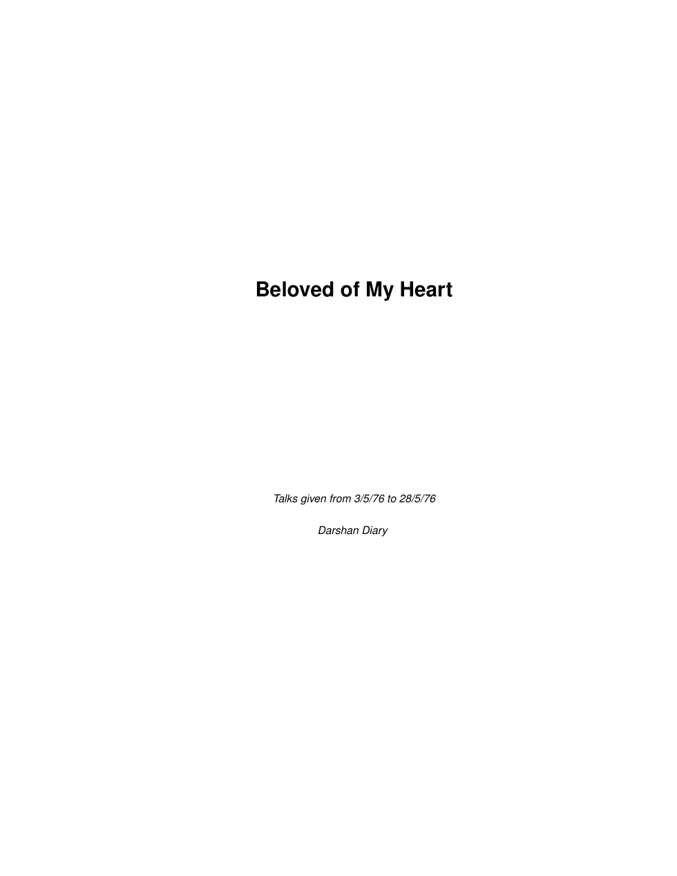 Beloved of My Heart cover