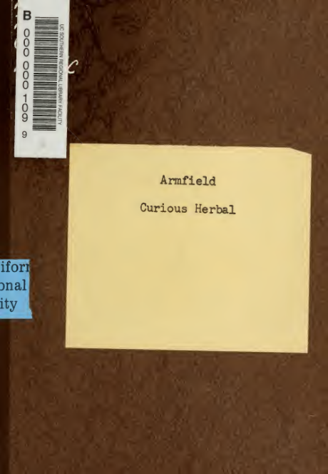 The curious herbal - Armfield, A 1922 cover