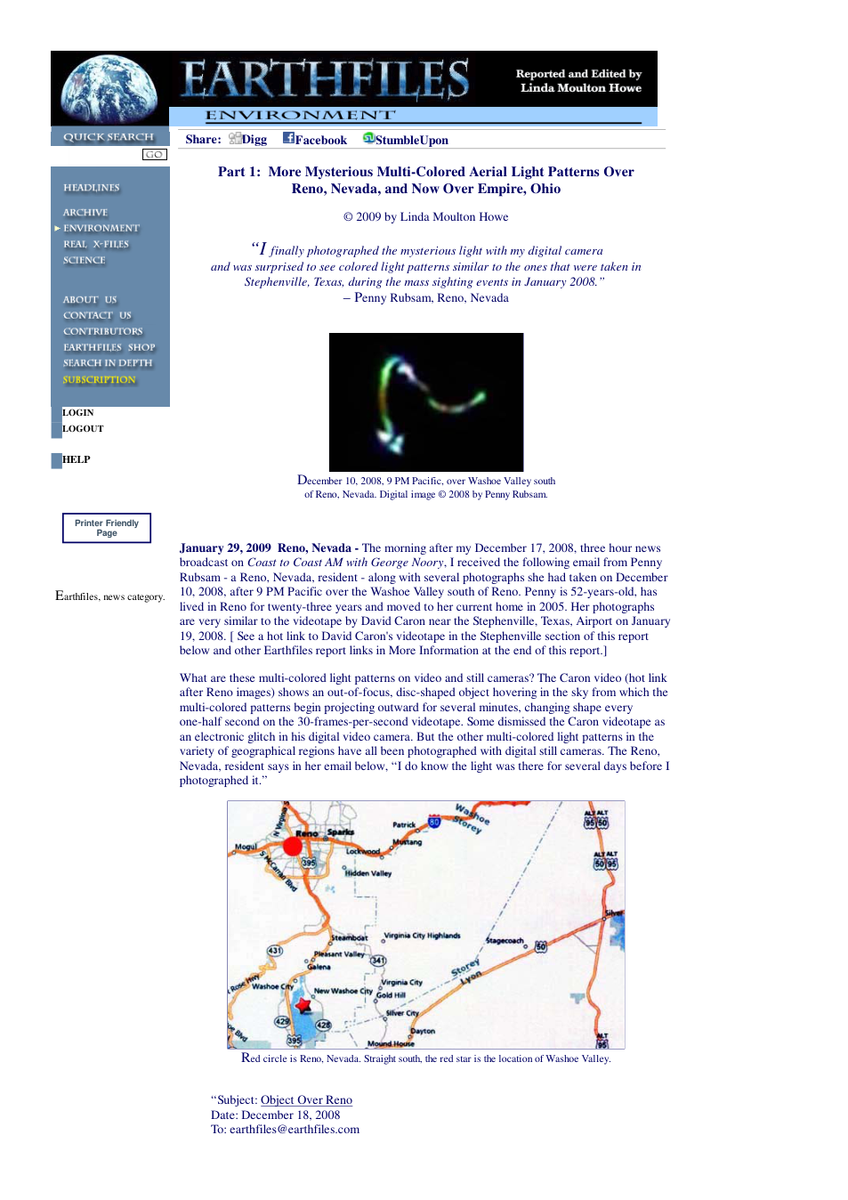 01 29 2009 Part 1 More Mysterious Multi-Colored Aerial Light Patterns Over Reno, Nevada, and Now Over Empire, Ohio cover