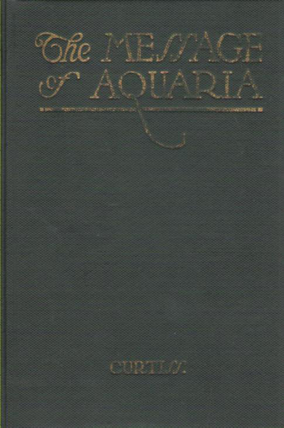 The Message of Aquaria - H A & F H Curtiss (1921) cover