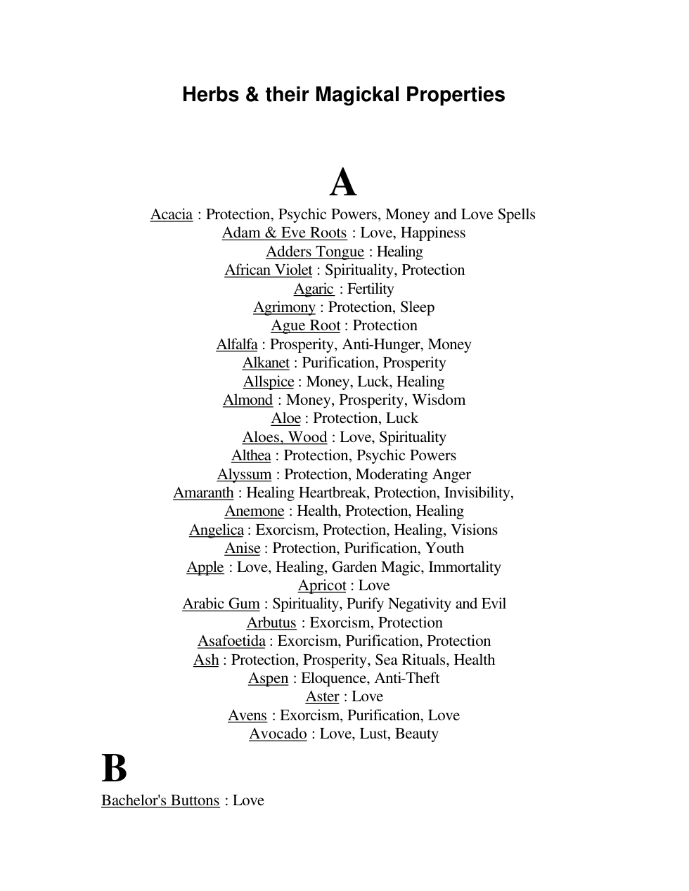 Herbs and Their Magical Properties cover