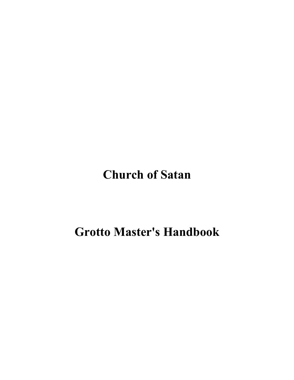 Grotto Master's Handbook cover