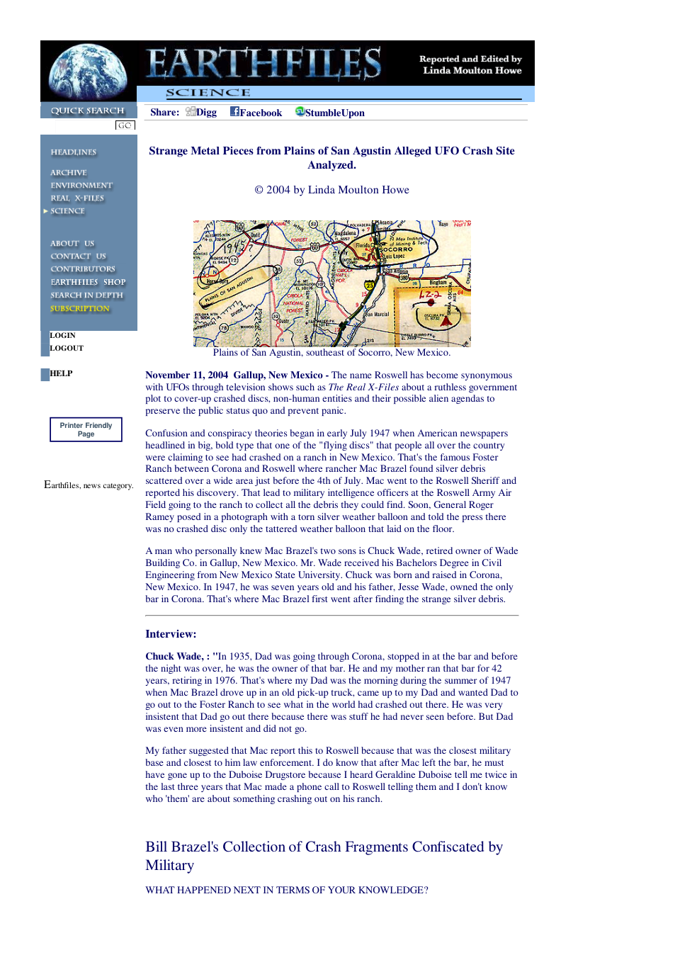 11 12 2004 Strange Metal Pieces from Plains of San Agustin Alleged UFO Crash Site Analyzed. cover