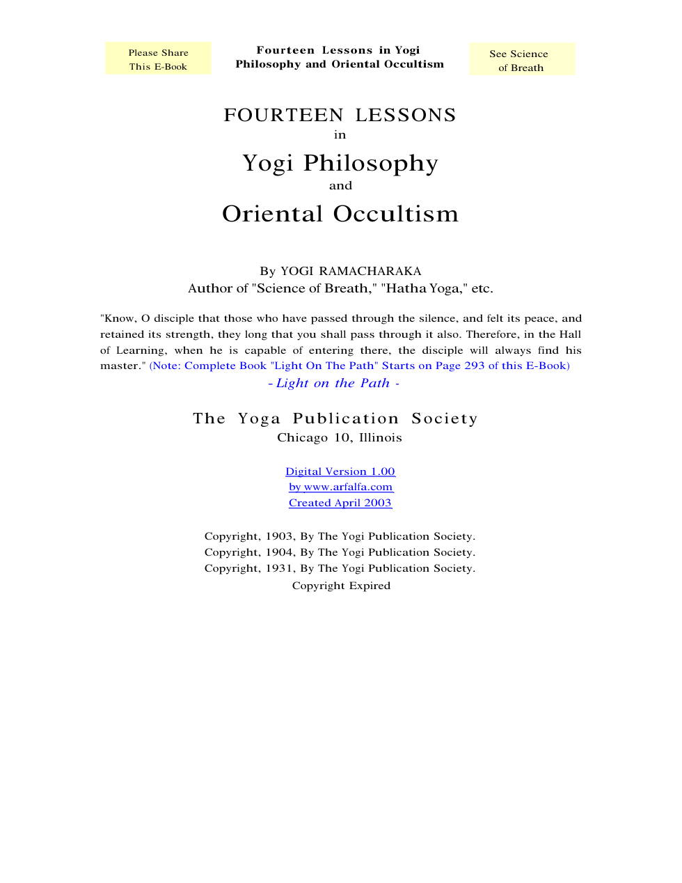 Yogi Philosophy cover