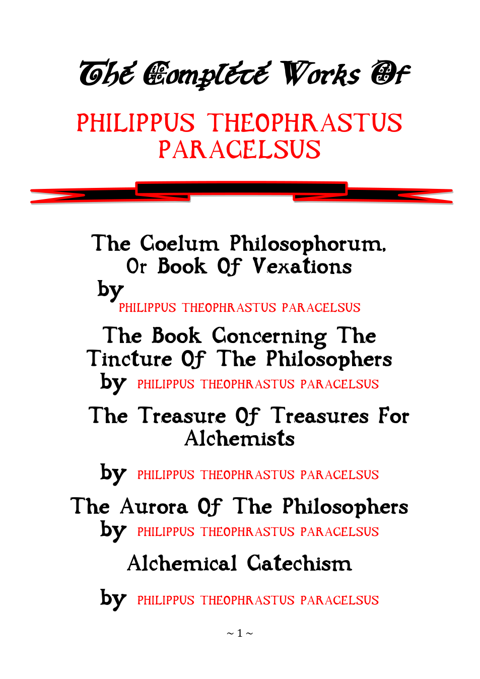 The Complete Works of Paracelsus cover
