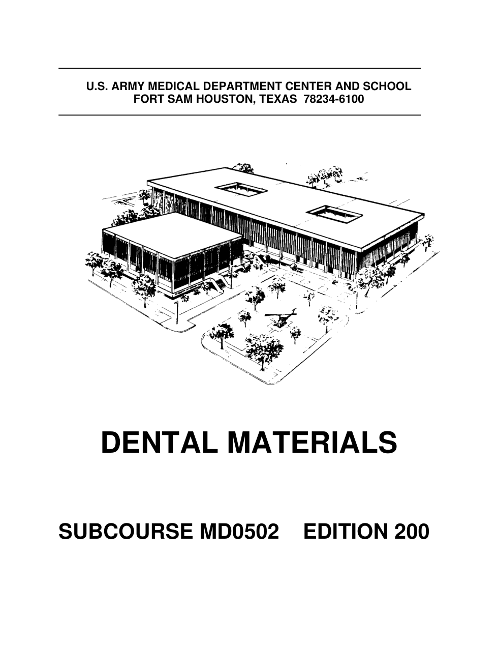 ARMY Dental - Materials MD0502 Ed.200 86 pages cover
