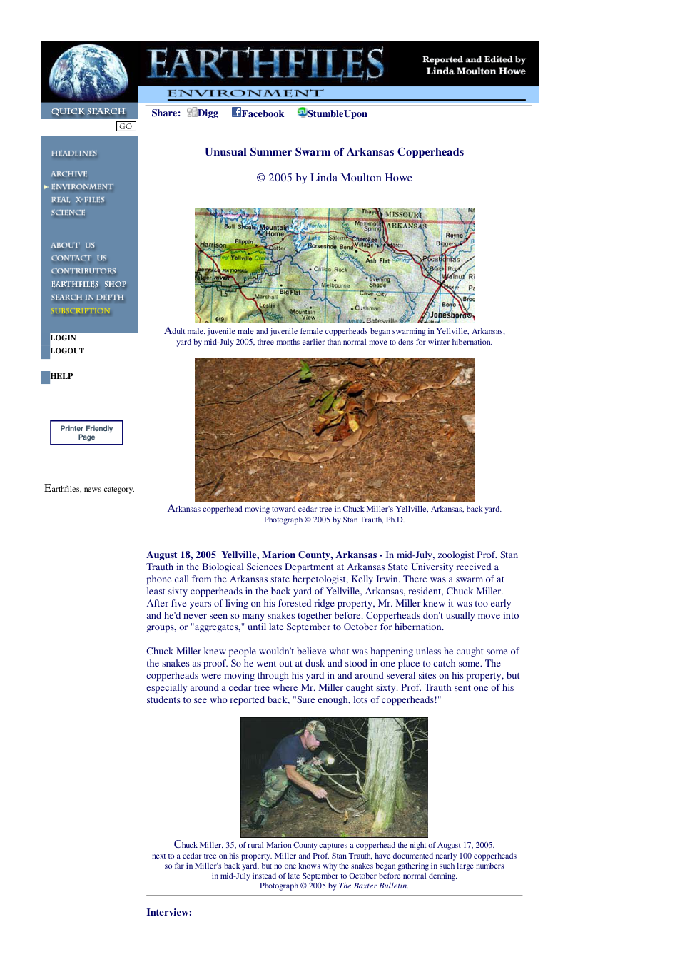 08 18 2005 Unusual Summer Swarm of Arkansas Copperheads cover