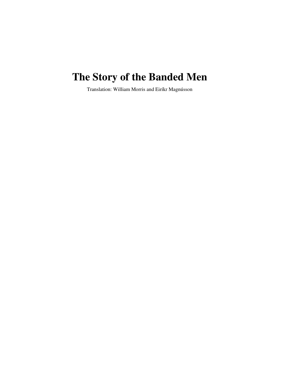 The Story of the Banded Men cover