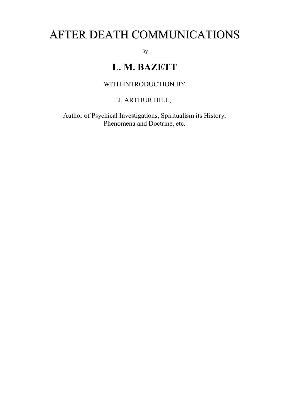 After Death Communications - L M Bazett cover