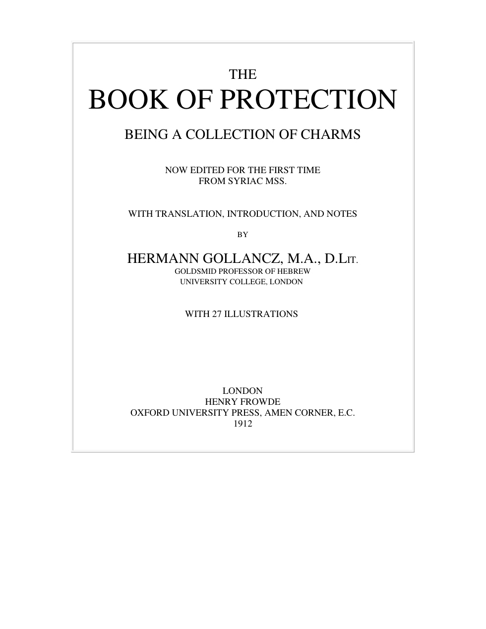 The Book of Protection cover