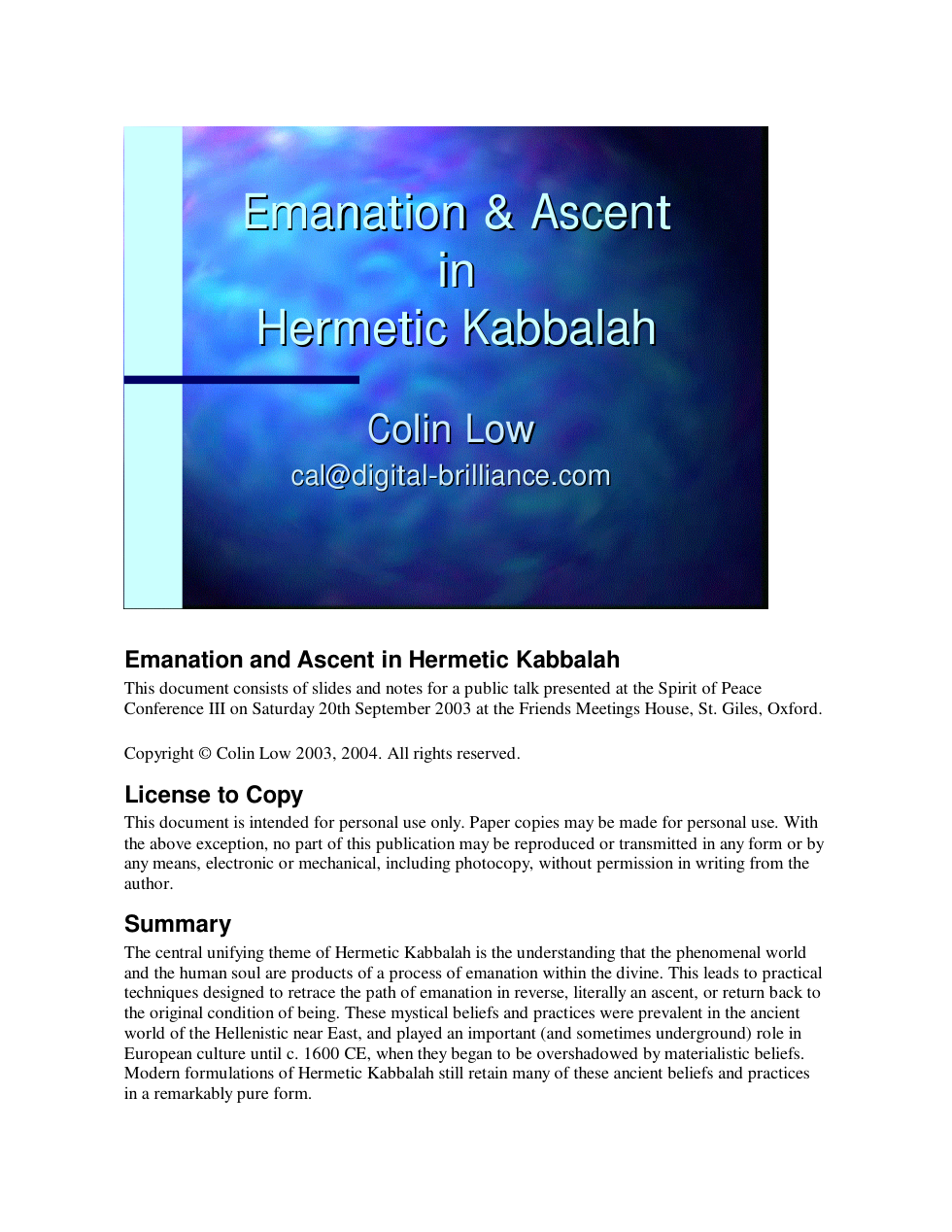 Emanation Ascent in Hermetic Kabbalah cover