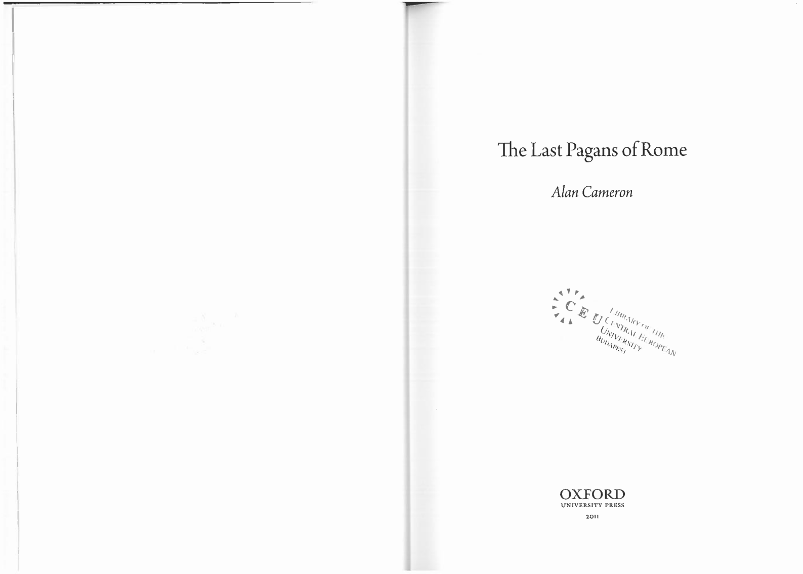 Alan Cameron The Last Pagans of Rome cover