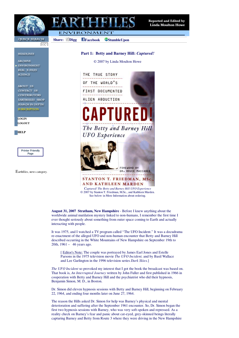 08 31 2007 Part 1 Betty and Barney Hill Captured cover