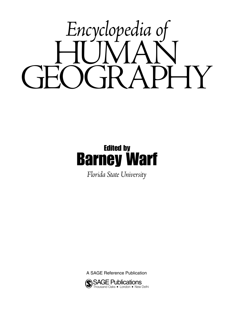 Encyclopedia of Human Geography cover