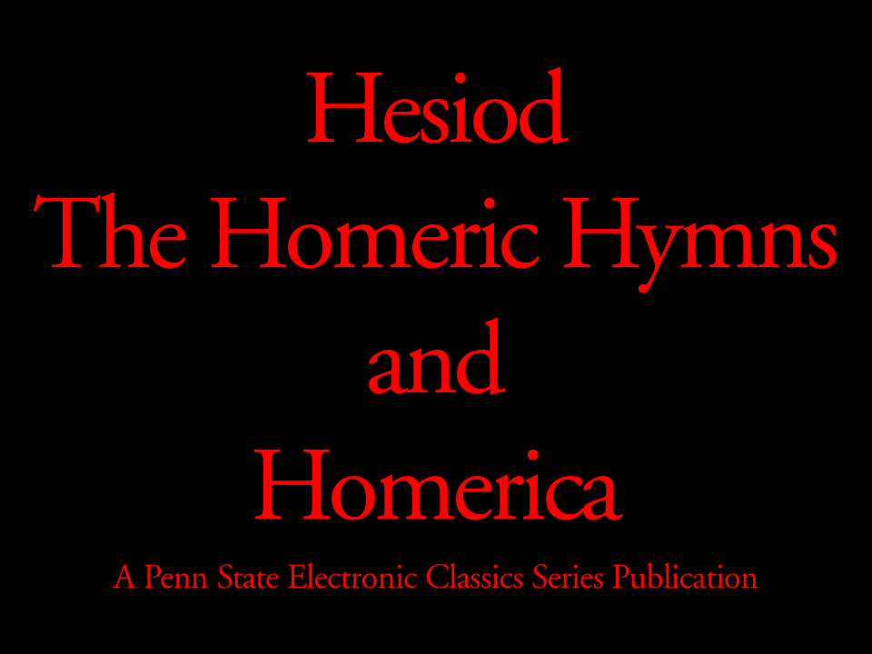 Collection of Hesiod Homer and Homerica cover