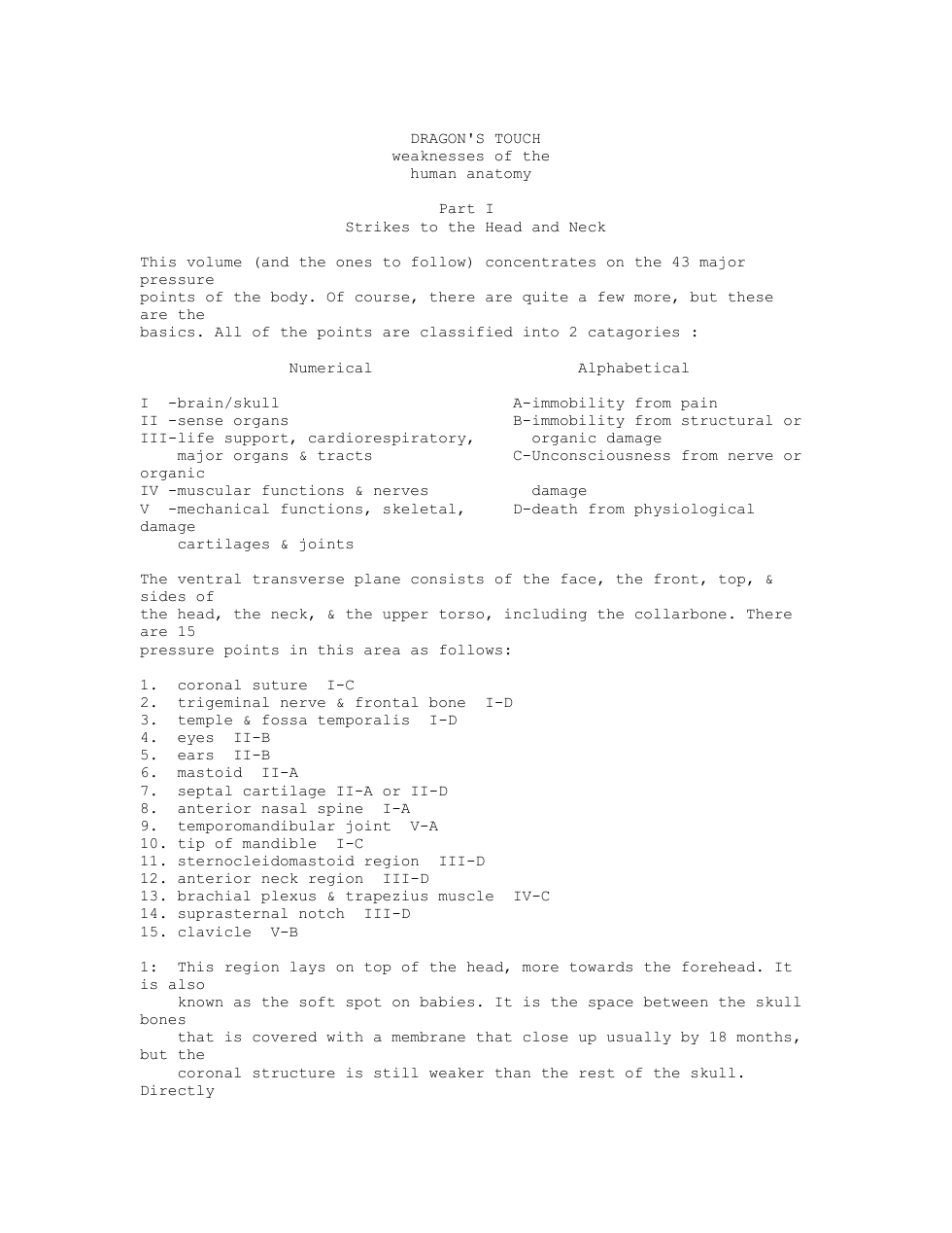 The Dragons's Touch - Weaknesses-Human Body 6 pages cover
