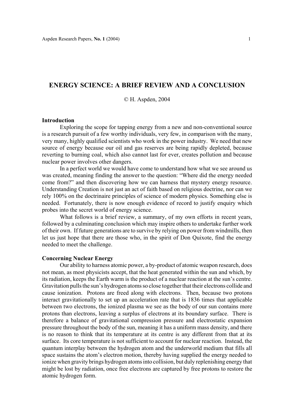 Energy Science - A Brief Review And A Conclusion cover